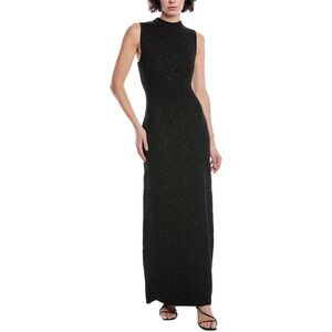 Lela Rose Womens Sequin Sweater Gown, Black